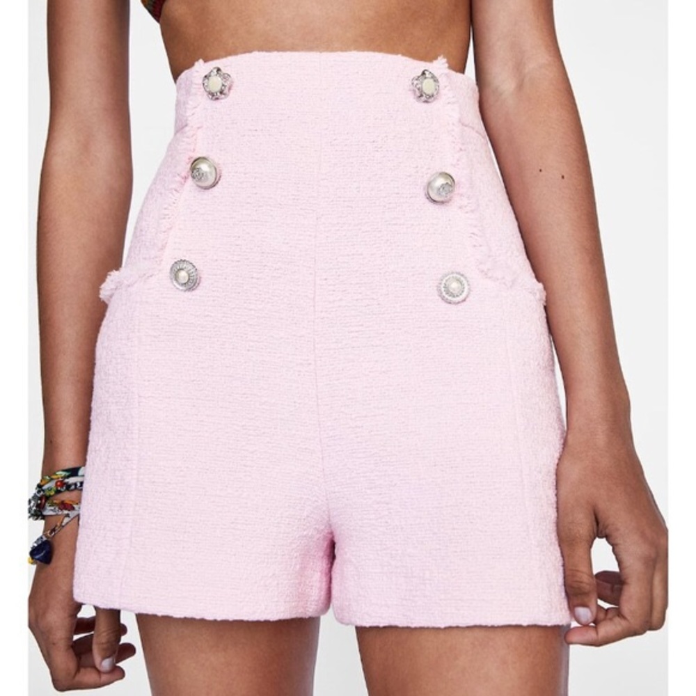 Pink high waisted zara shorts | eu/ us small | NWT